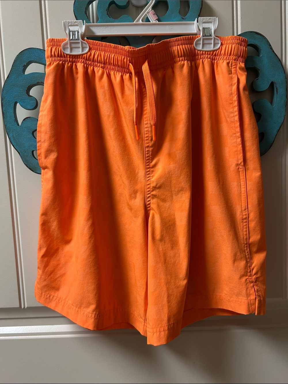 Athletic Works Bright Orange Drawstring Hybrid Shorts